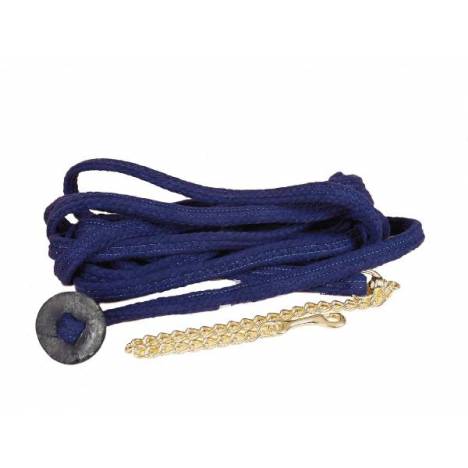 Tory Leather Flat Braided Cotton Rope Lunge Line with Brass Plated Chain