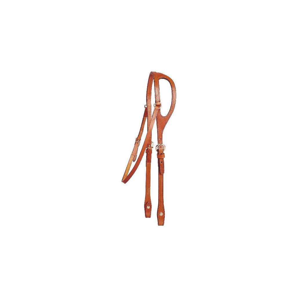 Tory Leather Double & Stitched Bridle Leather Shaped Ear Headstall