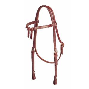 Tory Leather Brow Knot Double & Stitched Bridle Leather Headstall