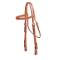 Tory Leather Double & Stitched Brow Band Headstall - Buckle Bit Ends