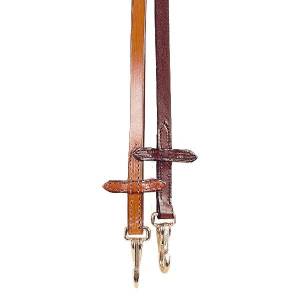 Tory Leather Single Ply Bit Stop Reins - Nickel Snaps