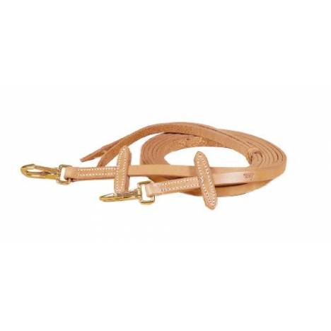 Tory Leather Single Ply Bit Stop Reins - Brass Snaps