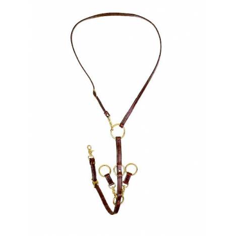 Tory Leather Deluxe Draw Rein Martingale - Brass Hardware