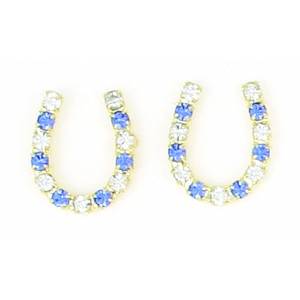 Finishing Touch Crystal Horseshoe Earrings - Sapphire