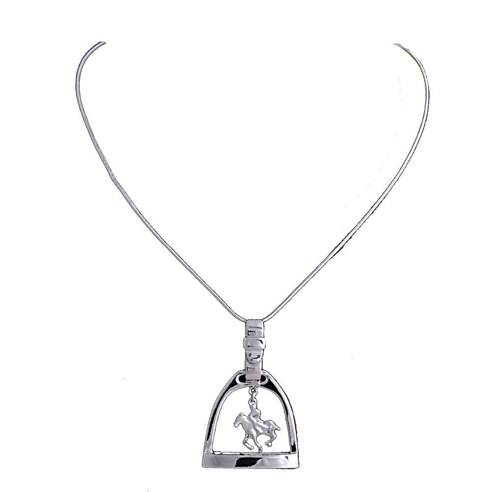 5-185497 Exselle Polo Stirrup Pendant - Platinum Plate sku 5-185497