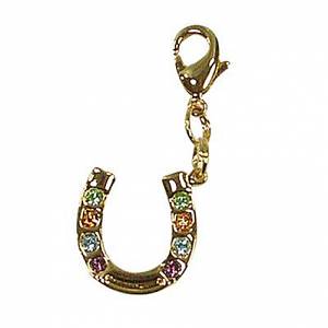 Exselle Horseshoe with Stones Zipper Pull - Gold Plate