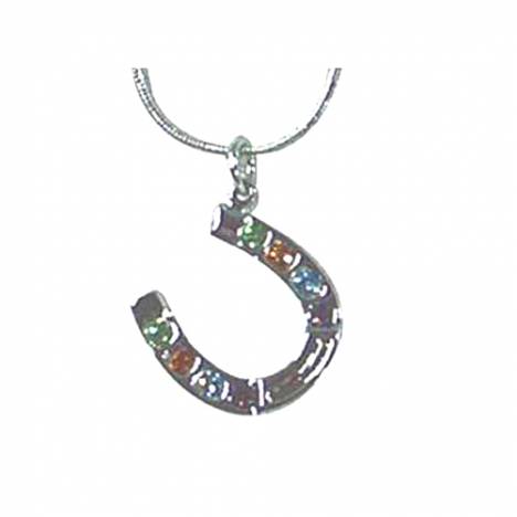 Exselle Horseshoe with Color Stones Pendant - Gold Plate