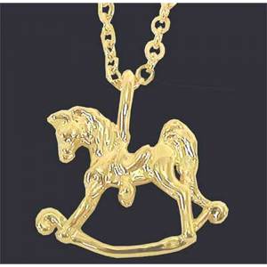 Exselle Rocking Horse Pendant - Gold Plate