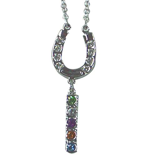 5-188360 Exselle Horseshoe with 13 Stones Pendant - Gold Pl sku 5-188360