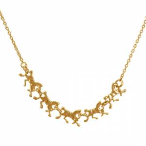 Exselle Running Horses Necklace - Gold Plate