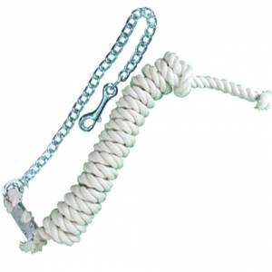 Intrepid White 6' Cotton Lead with Chain