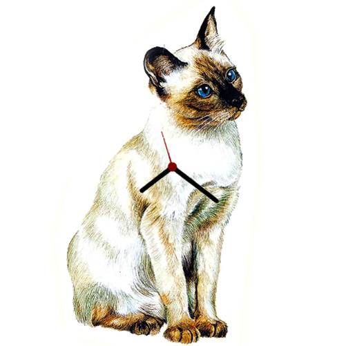 5-189987 Siamese Cat Shaped Clock sku 5-189987