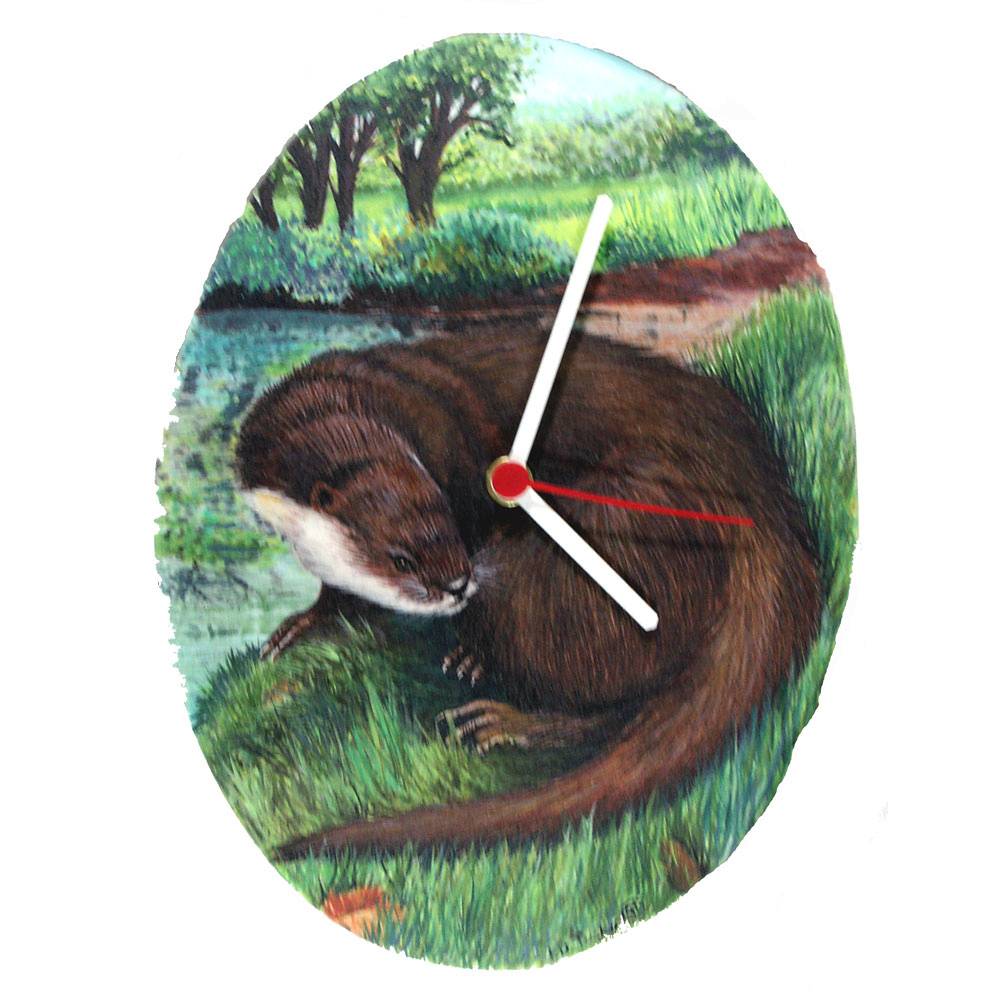 5-190016 Oval River Otter Clock sku 5-190016