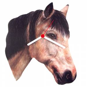 Highland Dun Horse Head Shaped Clock