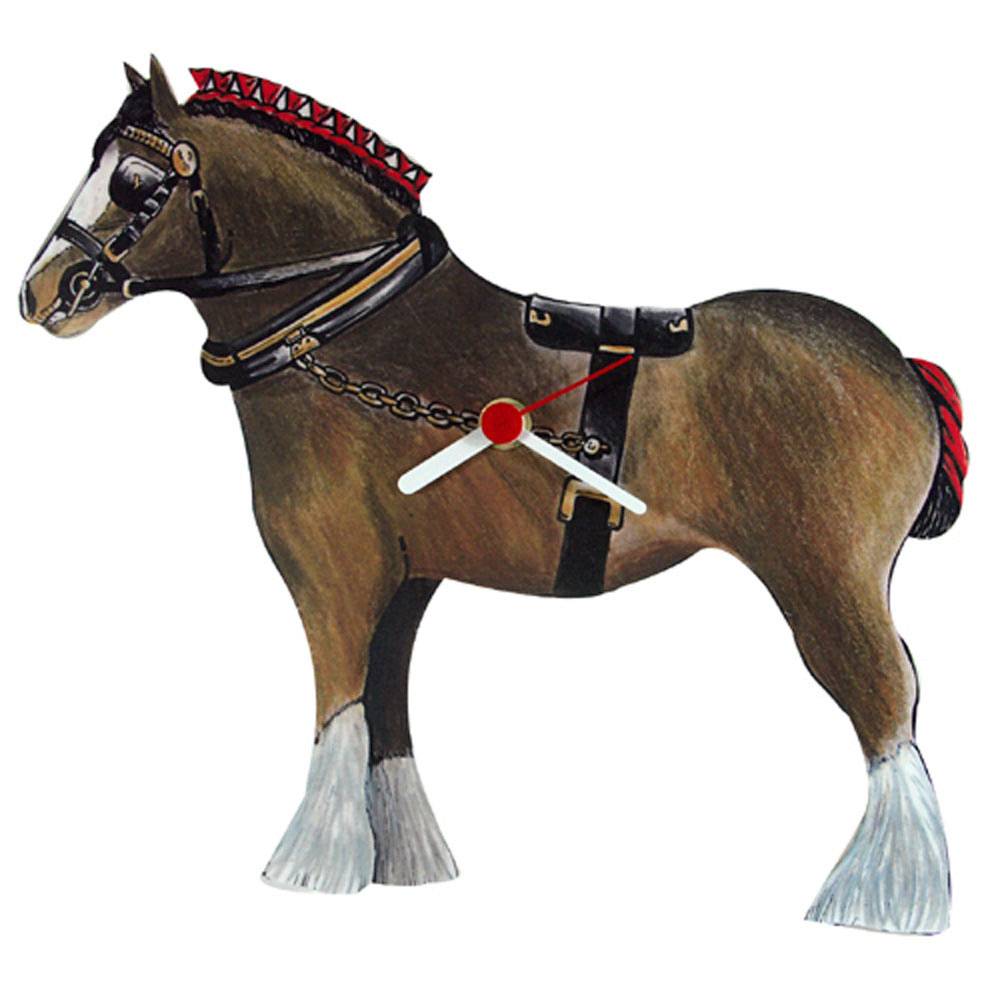 5-190337 Brown Shire Horse Shaped Clock sku 5-190337