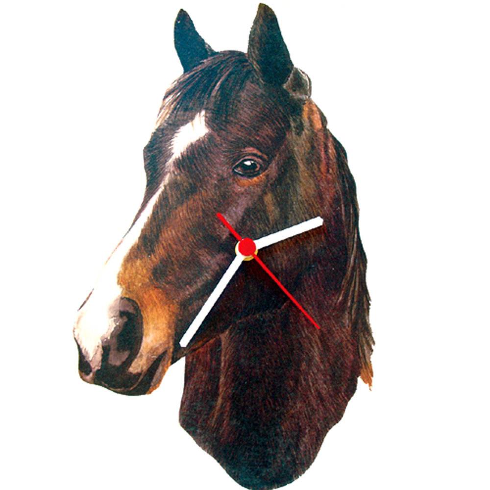 5-190366 Dark Bay Quarter Horse Head Shaped Clock sku 5-190366