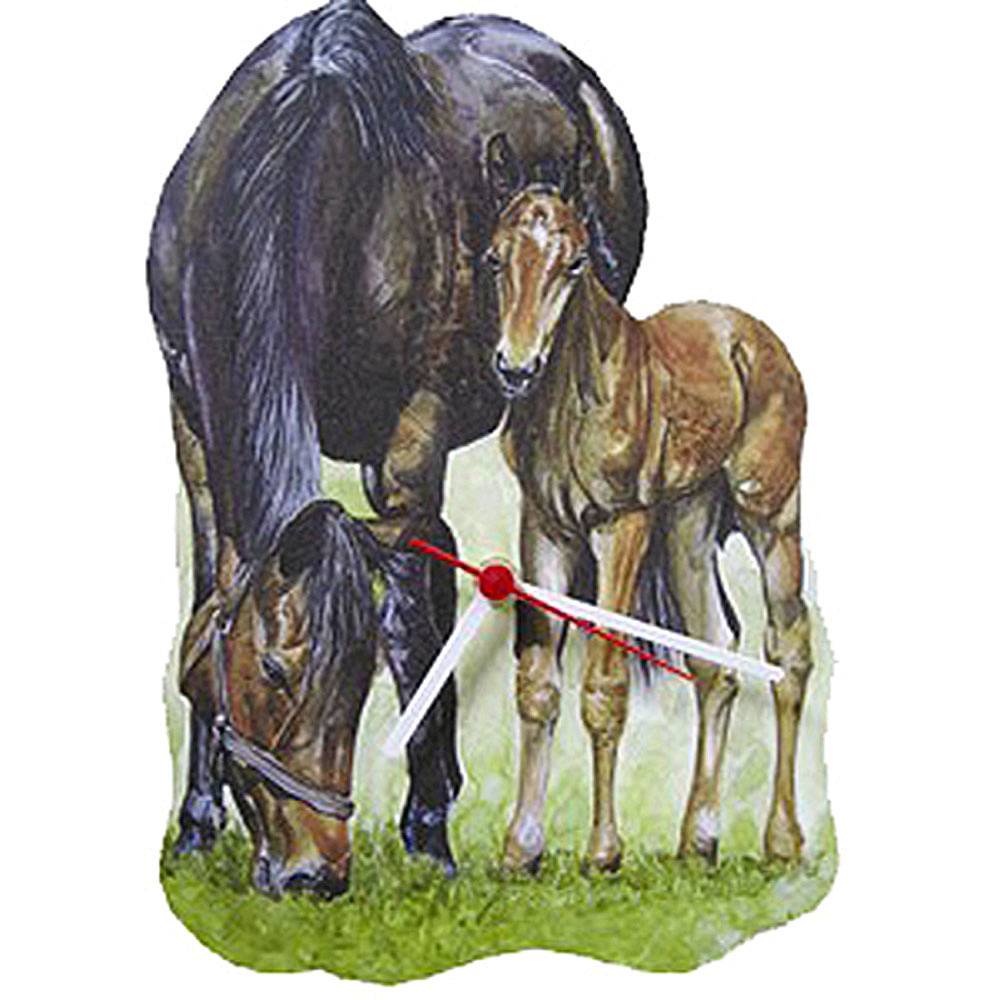 Mare and Foal Shaped Clock