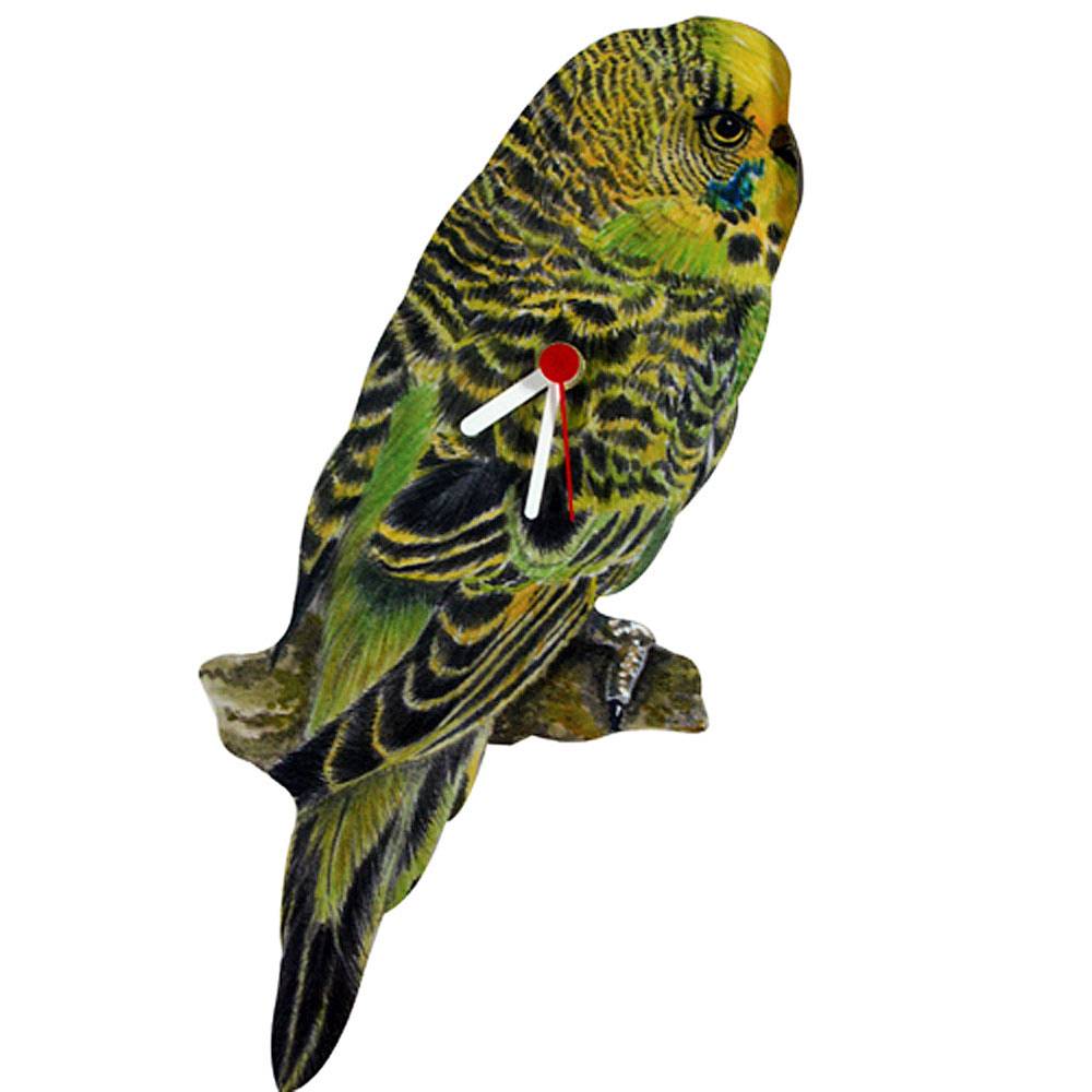 Green Parakeet Shaped Clock