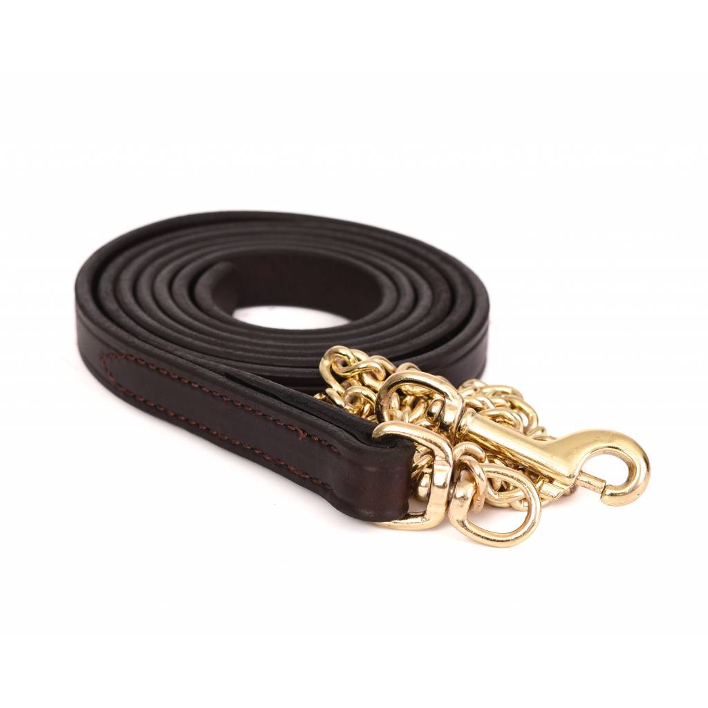 Perri's Leather Lead with Fine 30" Plated Chain