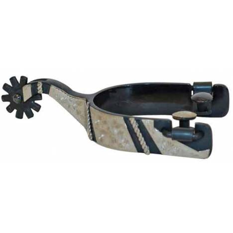 Mens Black Show Spurs, Black Steel 1"