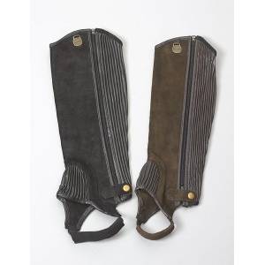 Ovation Ladies Suede Stretch Ribb Half Chaps with Zipper