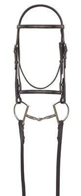 Camelot Raised Fancy Stitched Snaffle Bridle with Laced Reins