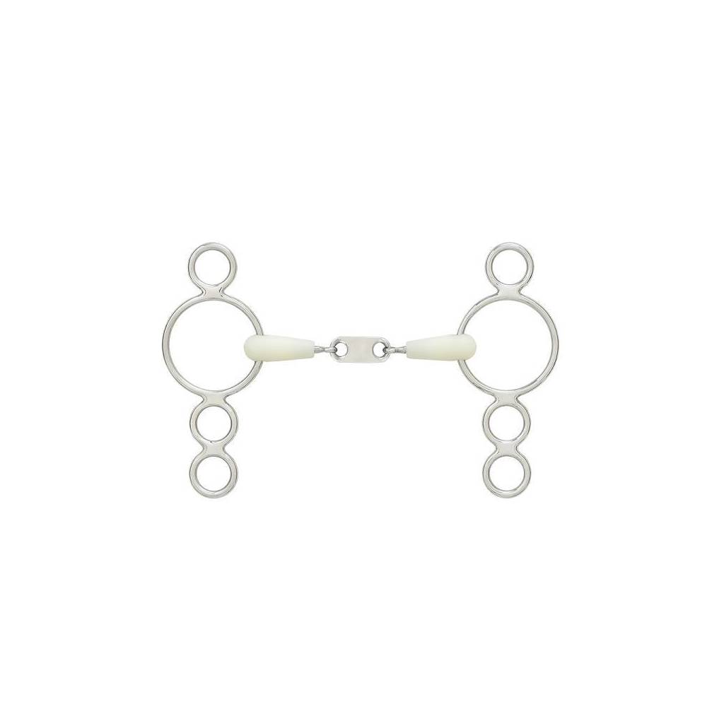 Happy Mouth French Link 3-Ring Double Jointed Pessoa Gag Bit