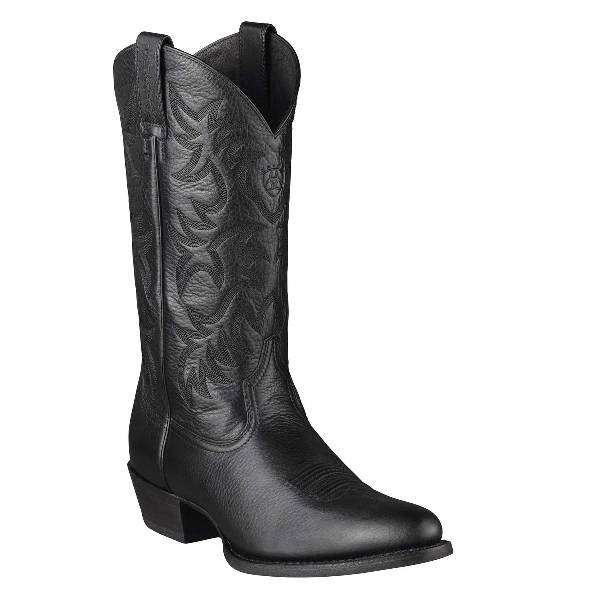 Ariat Heritage Western Boots - Mens - Black Deertan