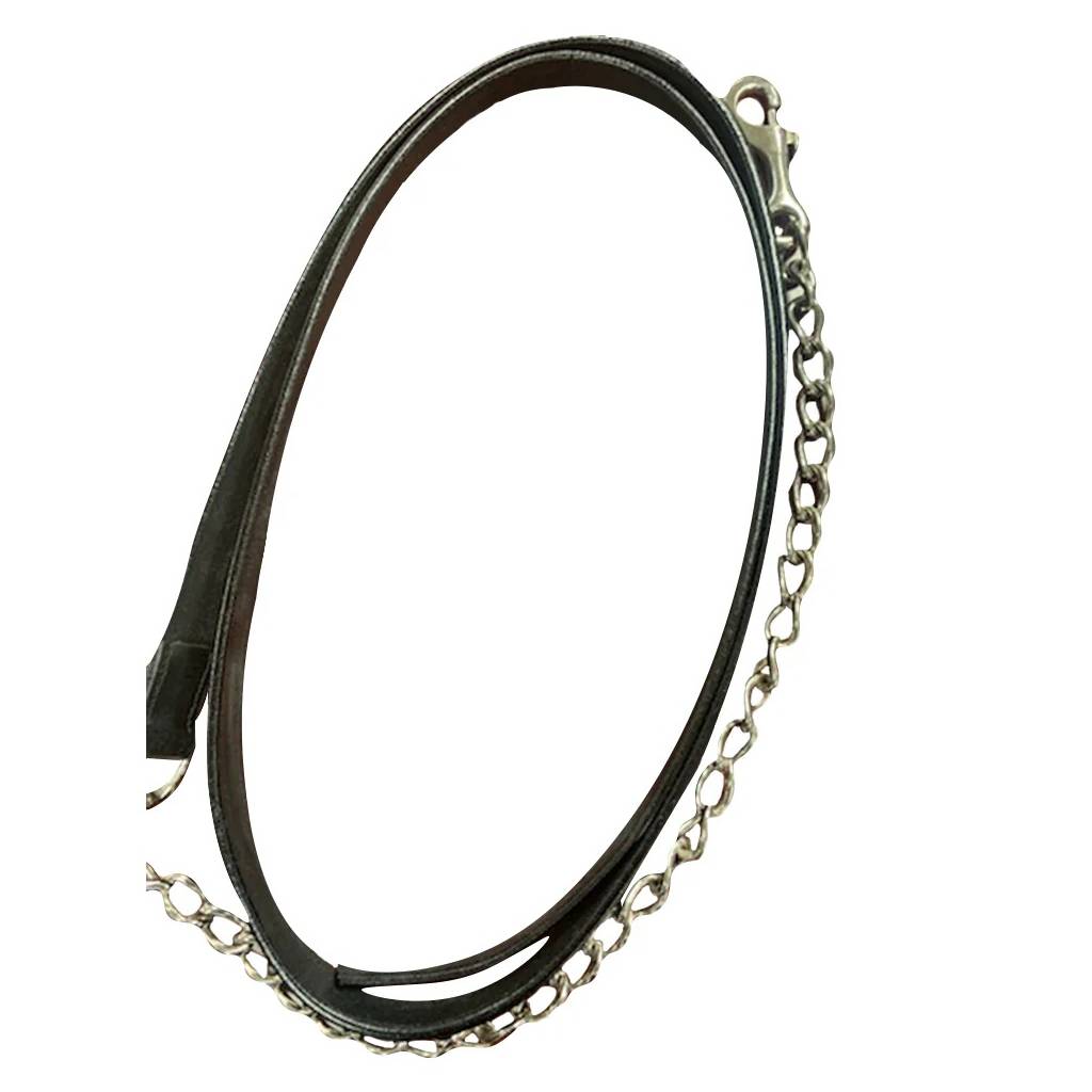 Henri de Rivel Collection 6 Ft. Leather Lead with Solid Brass Chain