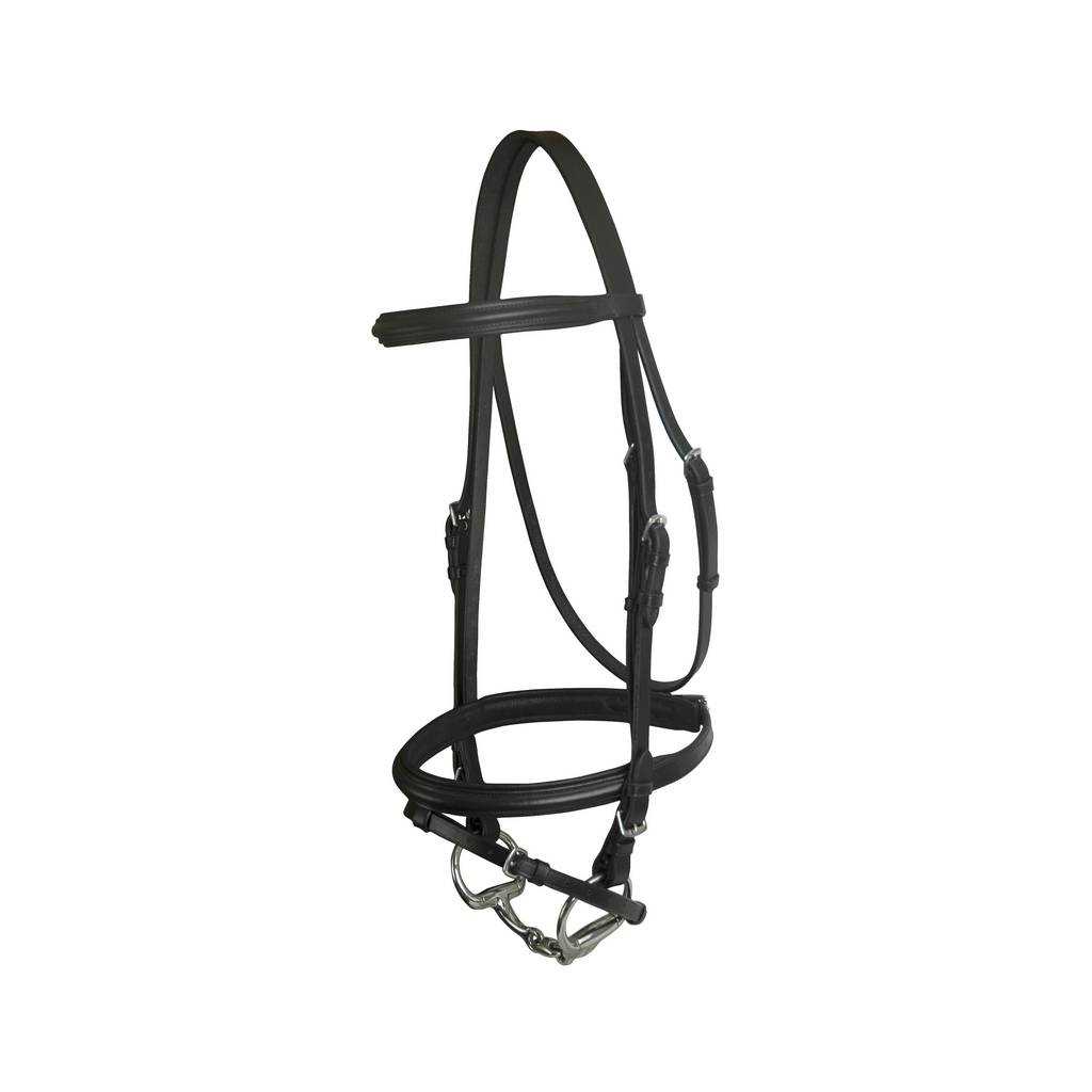 Da Vinci Plain Raised Padded Dressage Bridle with Flash less Reins