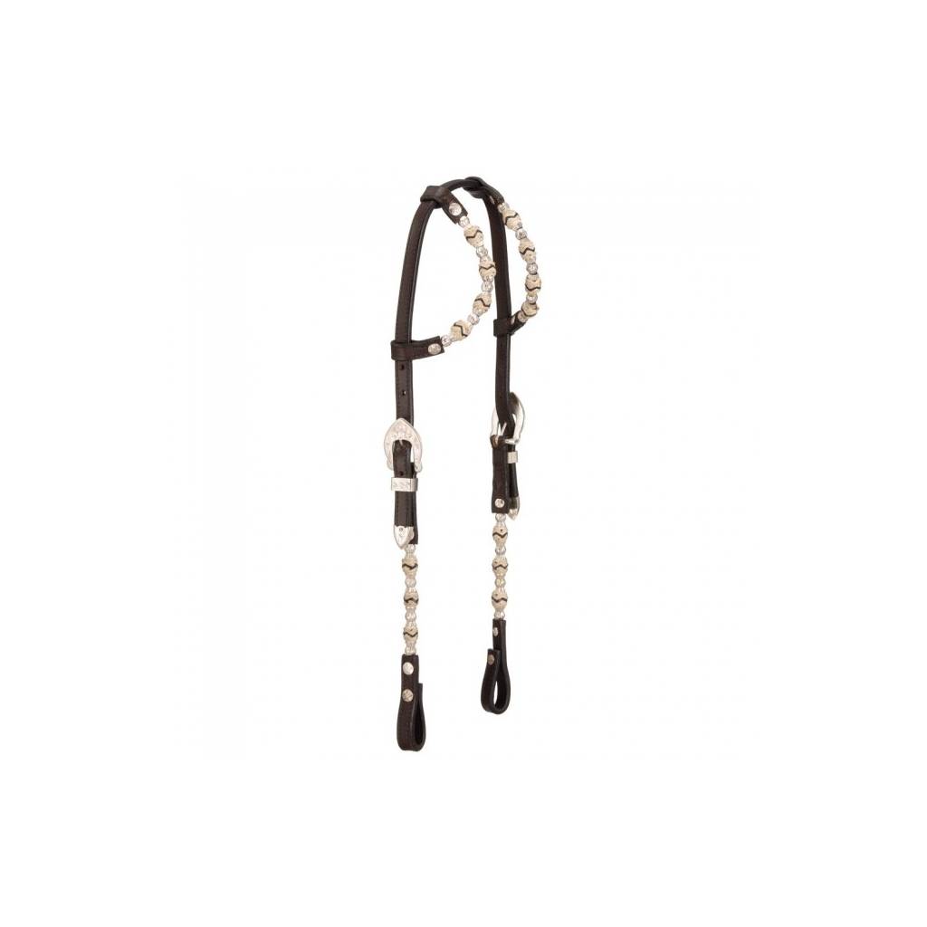 Royal King Rawhide/Ferruled Silver Double Ear Show Headstall