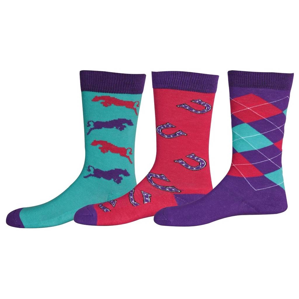 Trio Horse Kids Socks-3 Pack