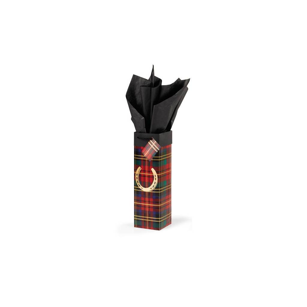 Festive Plaid Wine Gift Bag