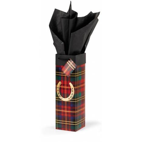 Festive Plaid Wine Gift Bag