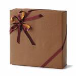 Rolled Gift Wrap, Brown Embossed Leather