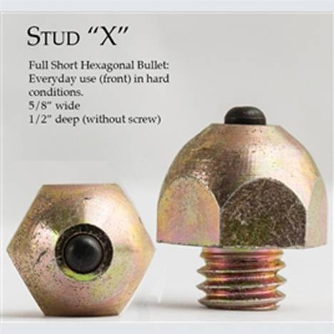 Nunn Finer Full Short Hexagonal Bullet Studs - Pack of 10