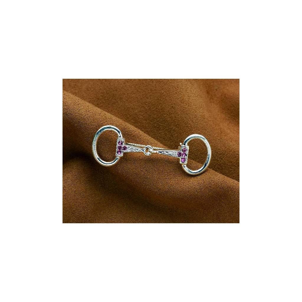 Kelley Silvertone & Rhinestone Large Snaffle Bit Pin