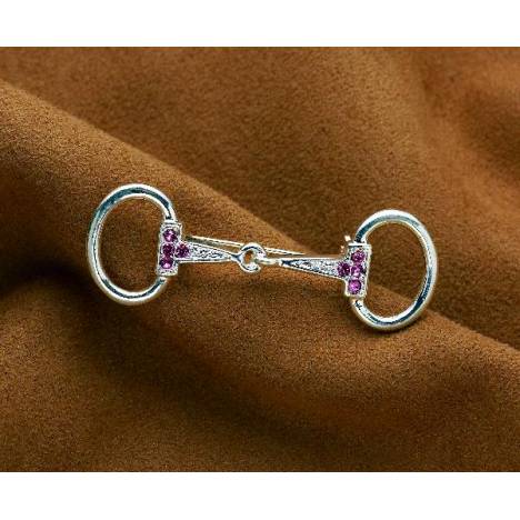 Kelley Silvertone & Rhinestone Large Snaffle Bit Pin