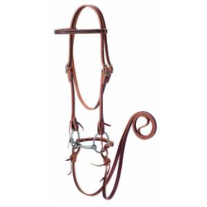 Weaver Browband Bridle with Double Cheek Buckles/Snaffle Bit