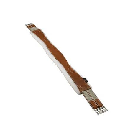 M. Toulouse Shaped Leather Girth with Sheepskin Lining
