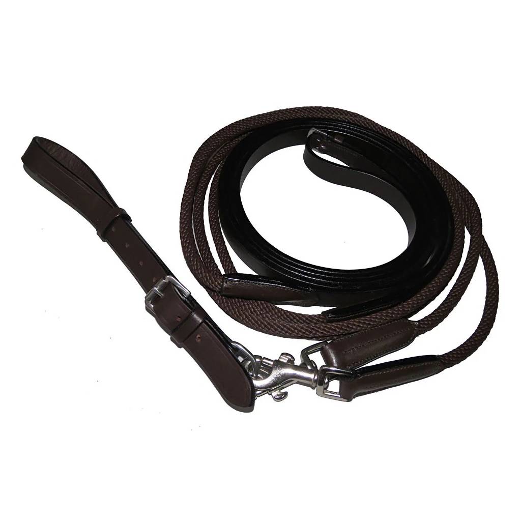 Henri De Rivel Round Nylon/Leather Draw Reins