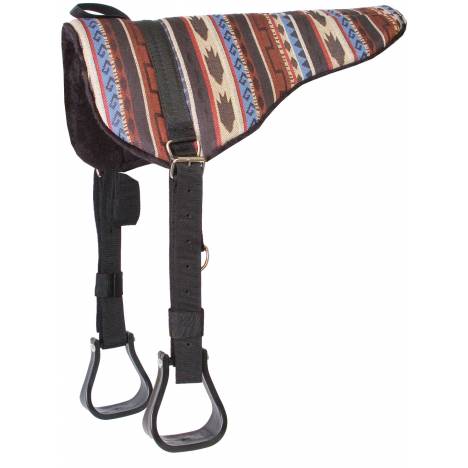 Mustang Sierra Herculon Bareback Pad with Black Fleece Bottom and Stirrups