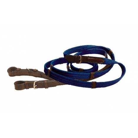 Tory Leather Web Rein with Leather Hand Stops