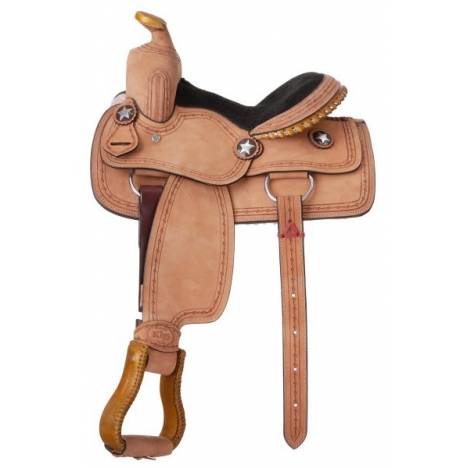 King Series Cowboy With Barbwire Tooling Youth Saddle Package