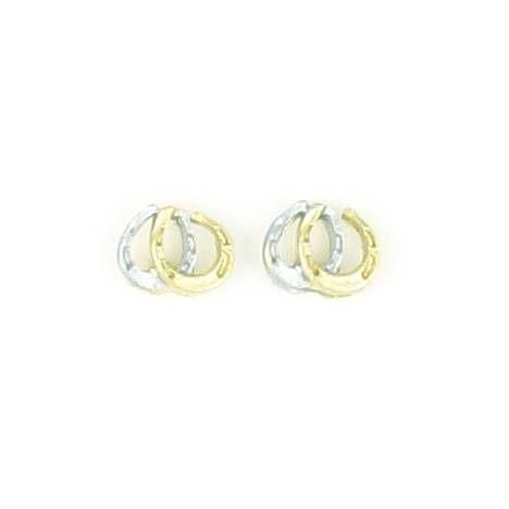 Finishing Touch Double Horseshoe 2-Tone Earrings