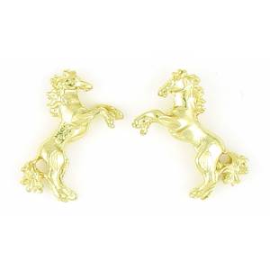 Finishing Touch Fluffytail Horse Pierced Earring - Gold
