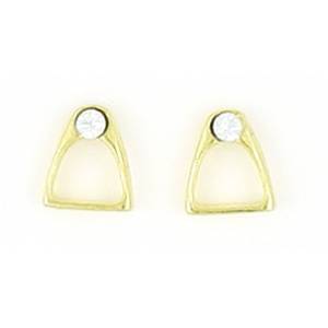 Finishing Touch Mini Stirrup Earrings with  Stone