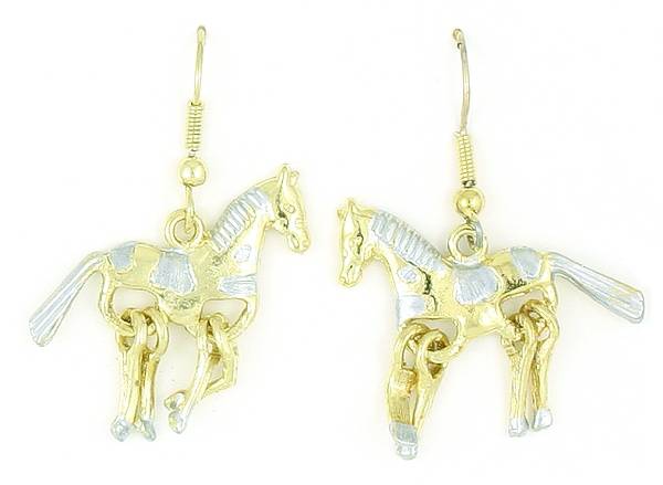 Finishing Touch 2-Tone Horse Wiggle Leg Earrings