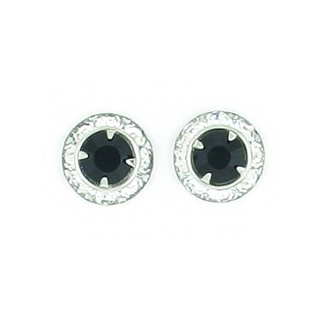 Finishing Touch Rondelle Stone Earrings - Jet Black