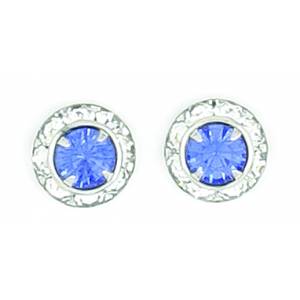 Finishing Touch Rondelle Stone Earrings - Sapphire